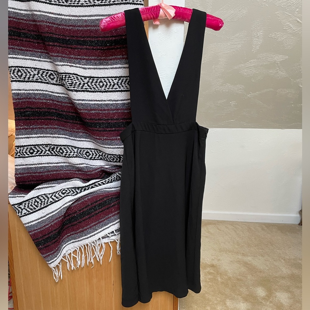 Black Pinafore Jumper Overall Dress M/L